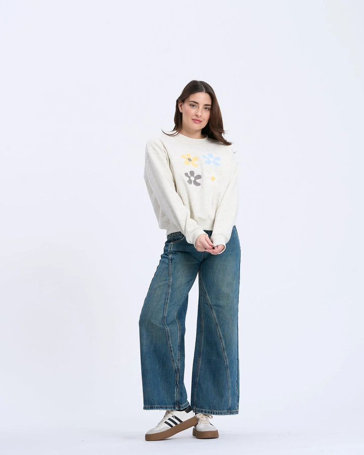 An image of a   8234Q Floral Sweatshirt by  Mirra Masa