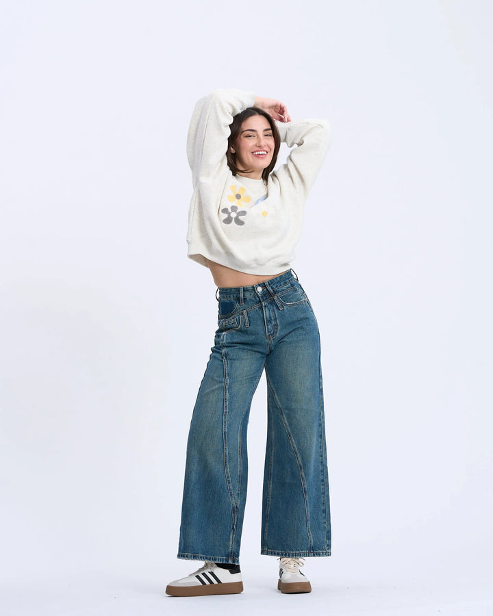 An image of a   8234Q Floral Sweatshirt by  Mirra Masa