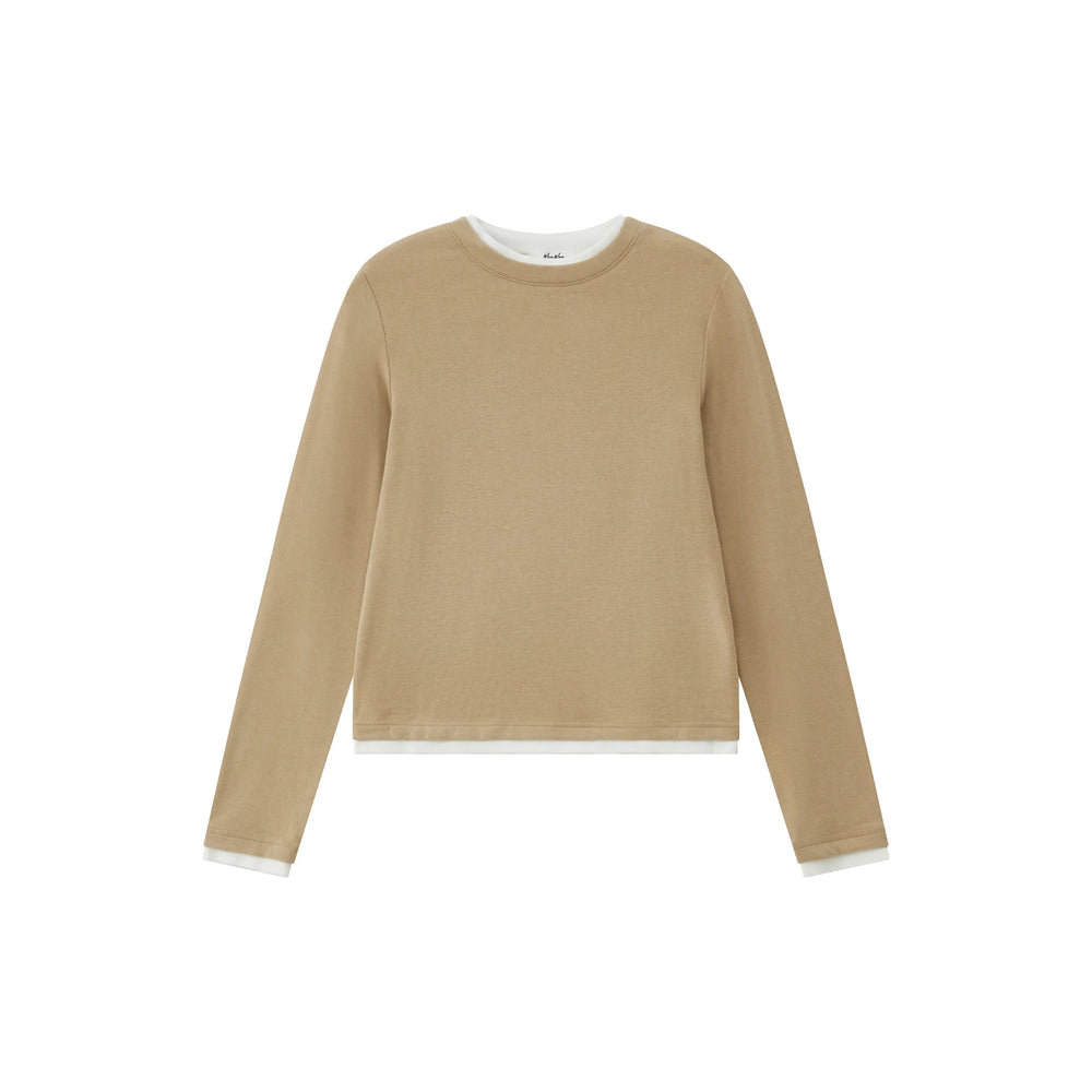 An image of a   8384Q Layered Roundneck Top by  Mirra Masa