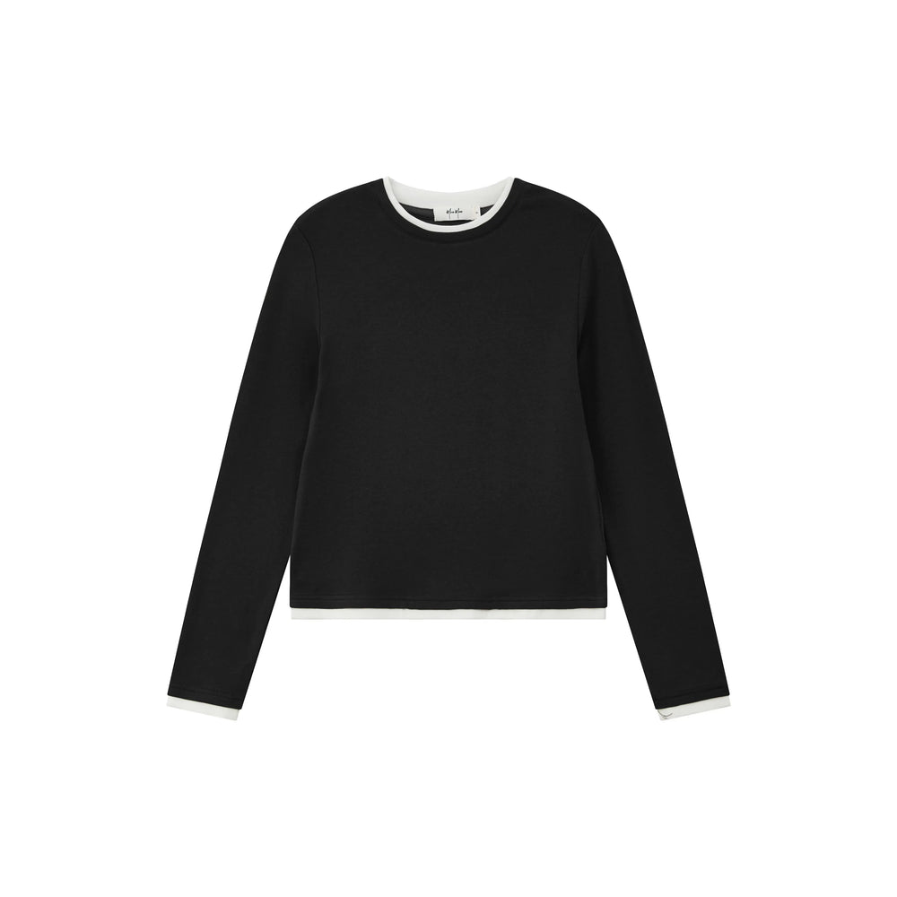 An image of a   8384Q Layered Roundneck Top by  Mirra Masa