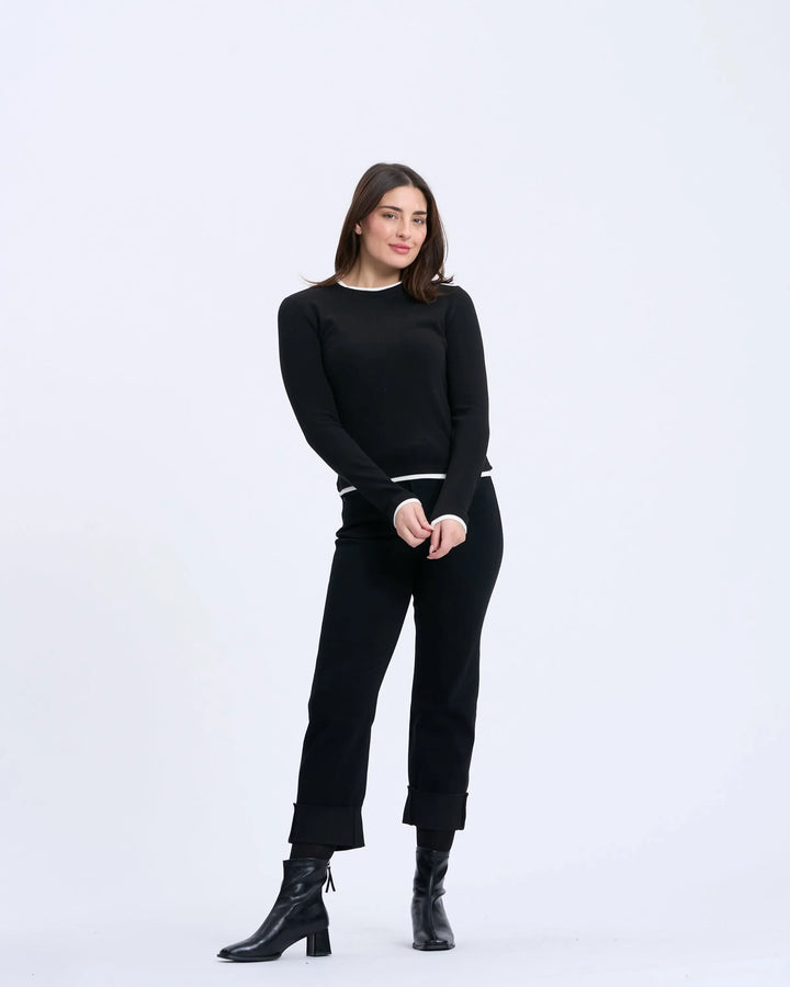 An image of a   8384Q Layered Roundneck Top by  Mirra Masa