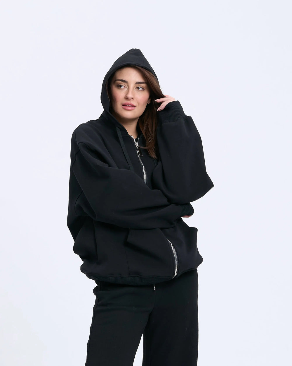 An image of a   85112 XL Zip Oversized Hoodie by  Mirra Masa