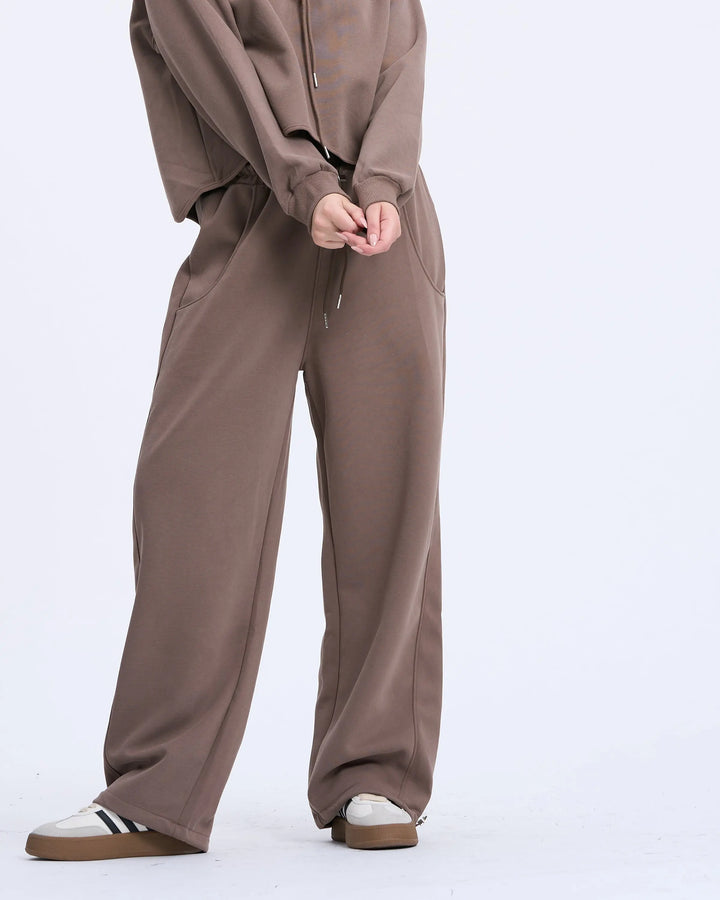 An image of a  Brown-Large 8816 Essential Look Sweatpants by  Mirra Masa