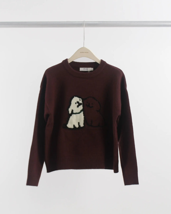 An image of a   8994Q Puppy Love Crewneck Sweater by  Mirra Masa