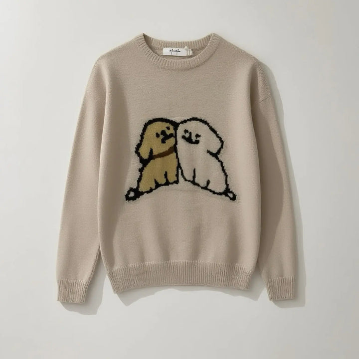 An image of a   8994Q Puppy Love Crewneck Sweater by  Mirra Masa