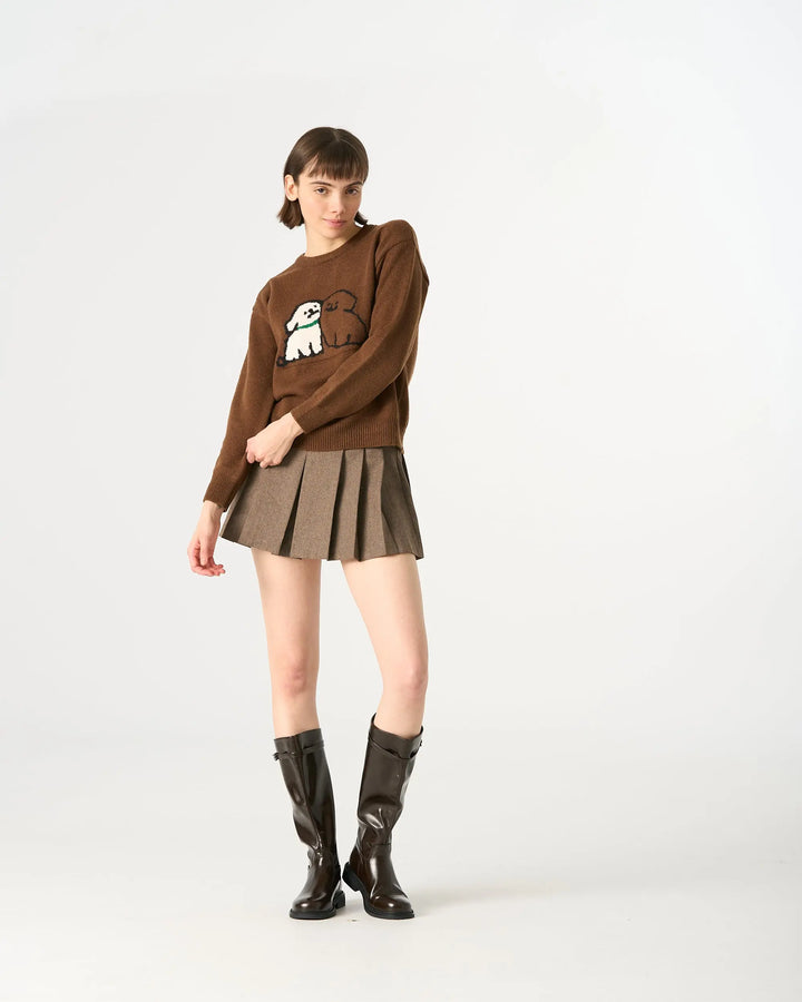 An image of a   8994Q Puppy Love Crewneck Sweater by  Mirra Masa