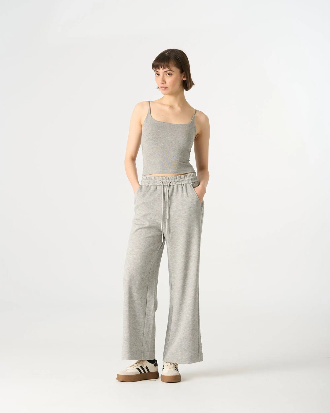 An image of a  Grey / One-Size 9435C Padded Cami-Top by  Mirra Masa