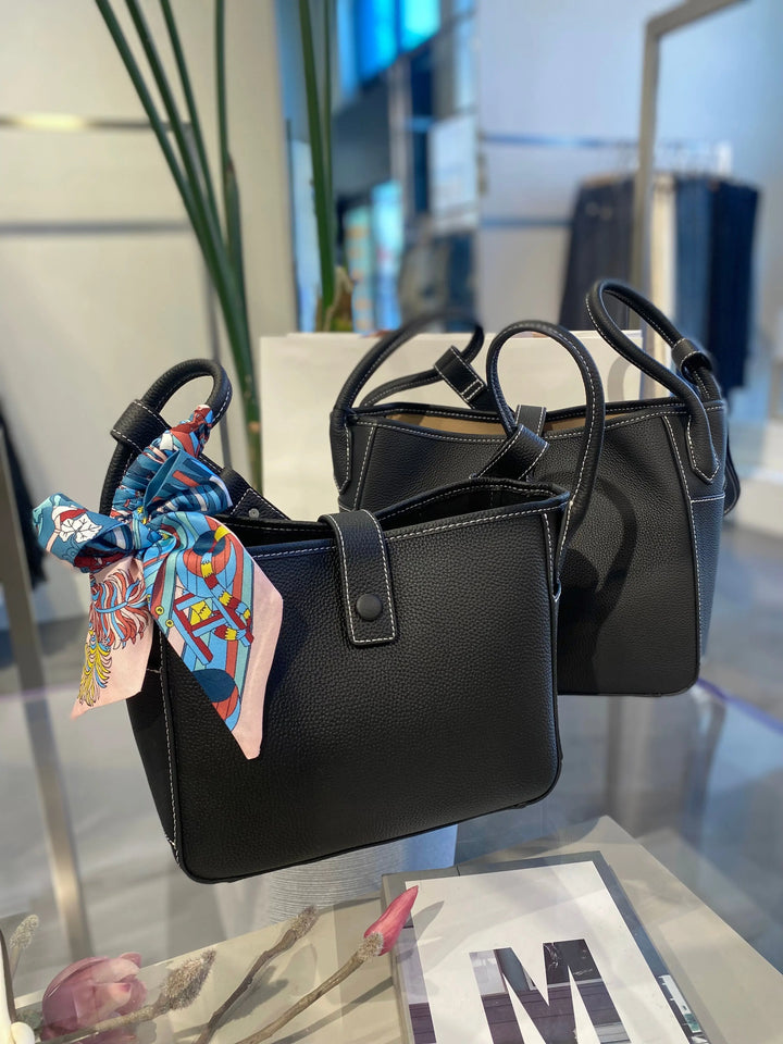 An image of a   9546 Genuine Leather Bucket Shoulder Bag by  Mirra Masa