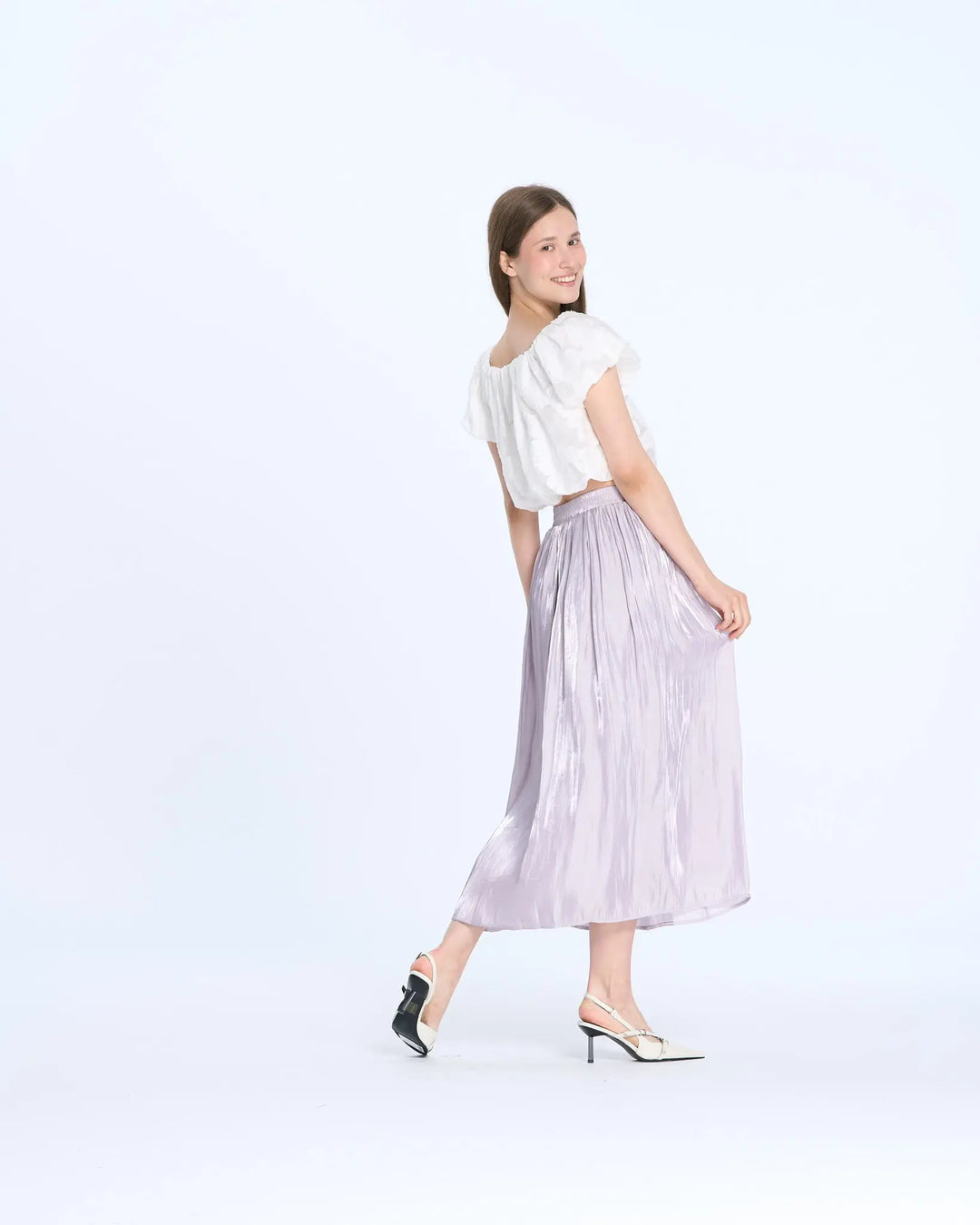 An image of a   9733 Stripe Slingback Heel by  Mirra Masa