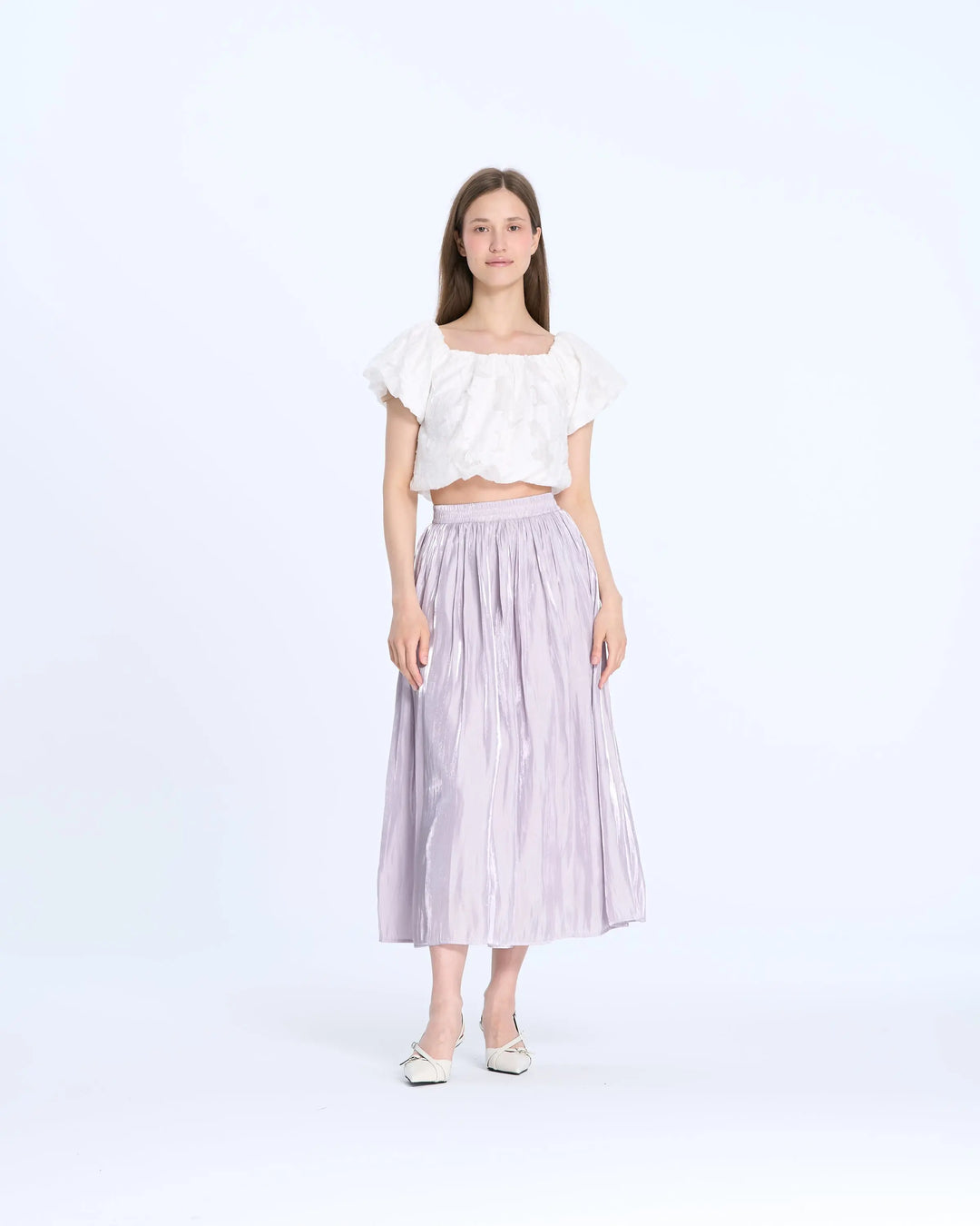 An image of a   A13120 Textured Off-Shoulder Blouse by  Mirra Masa