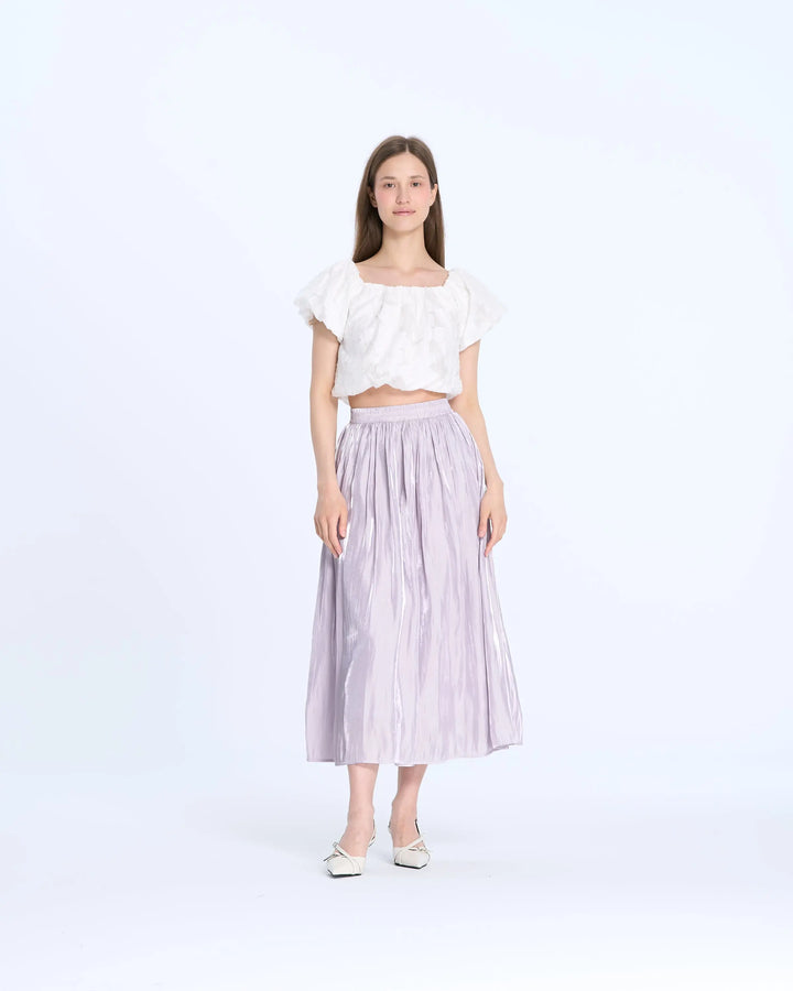 An image of a   A13120 Textured Off-Shoulder Blouse by  Mirra Masa