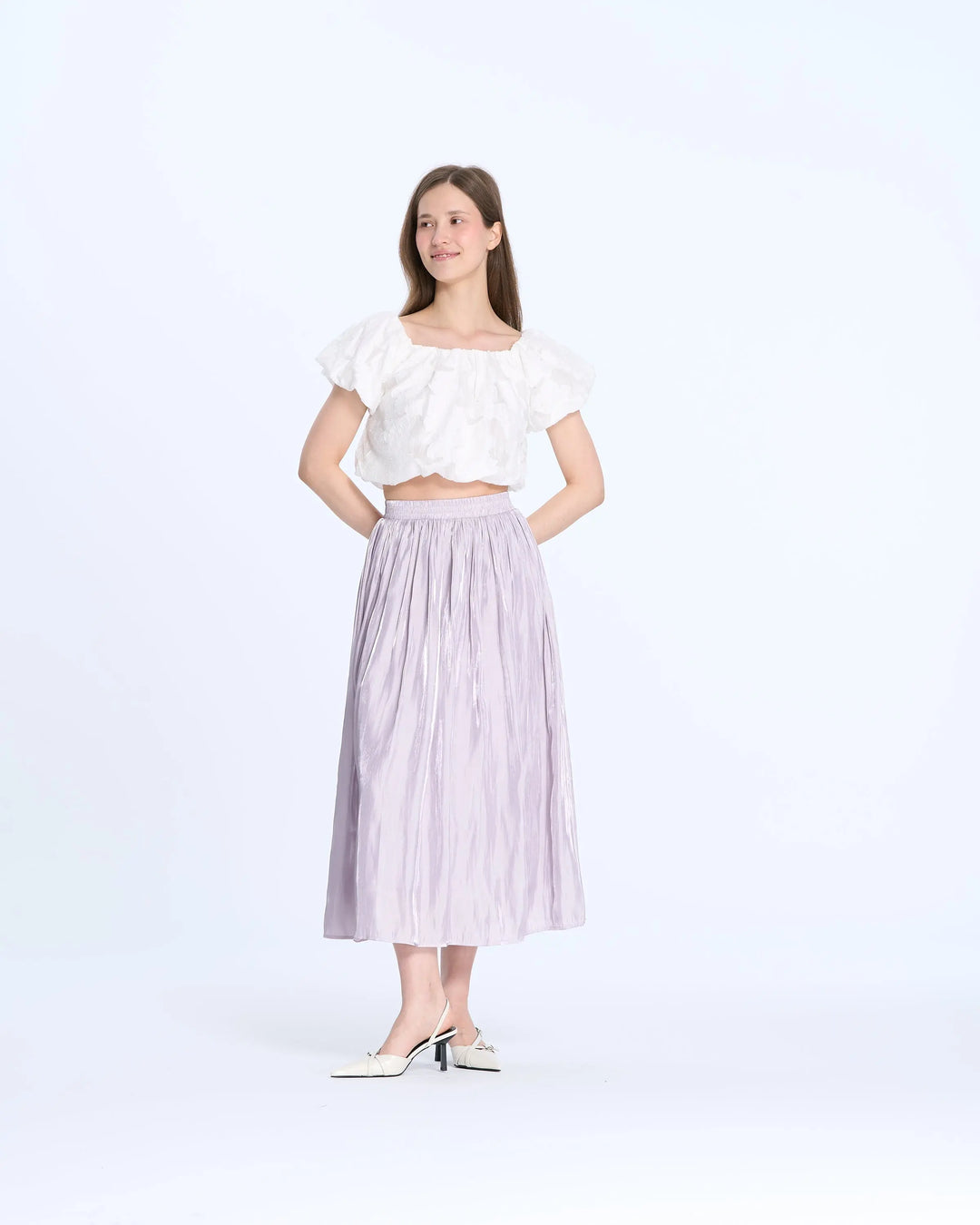 An image of a   A13120 Textured Off-Shoulder Blouse by  Mirra Masa