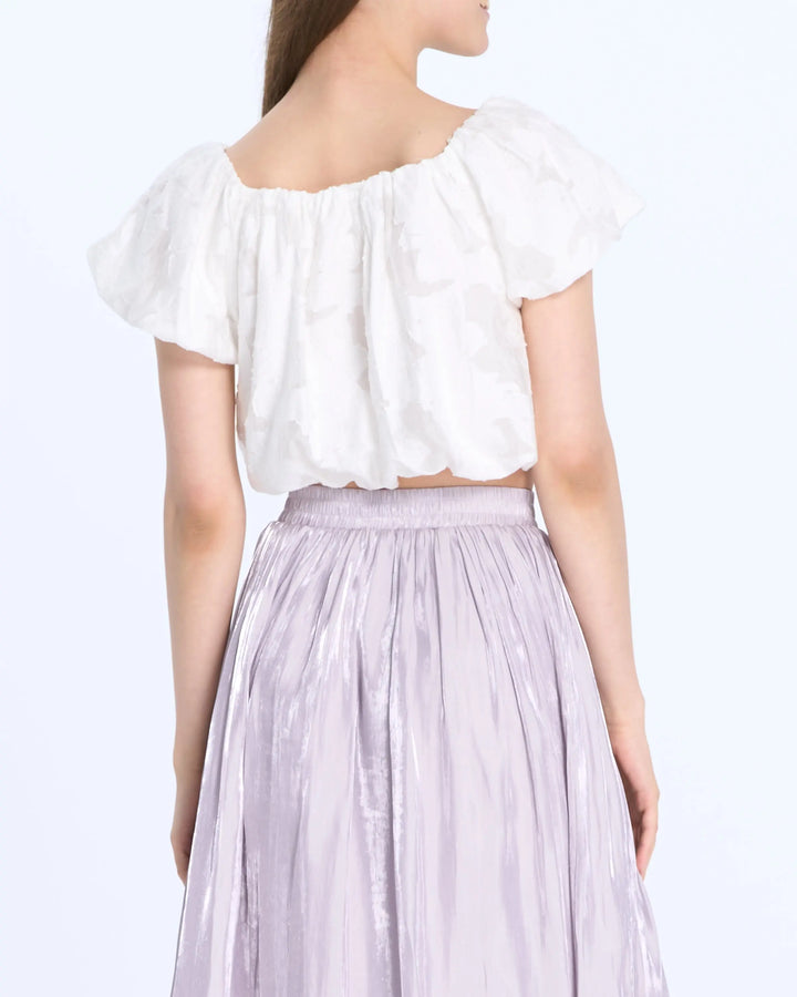An image of a   A13120 Textured Off-Shoulder Blouse by  Mirra Masa