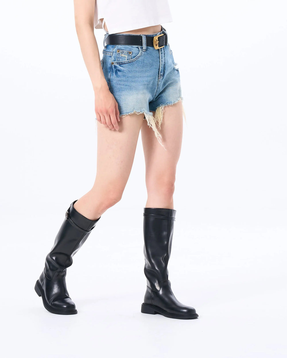 An image of a  Black / 39(8) A812C Knee High Boots by  Mirra Masa