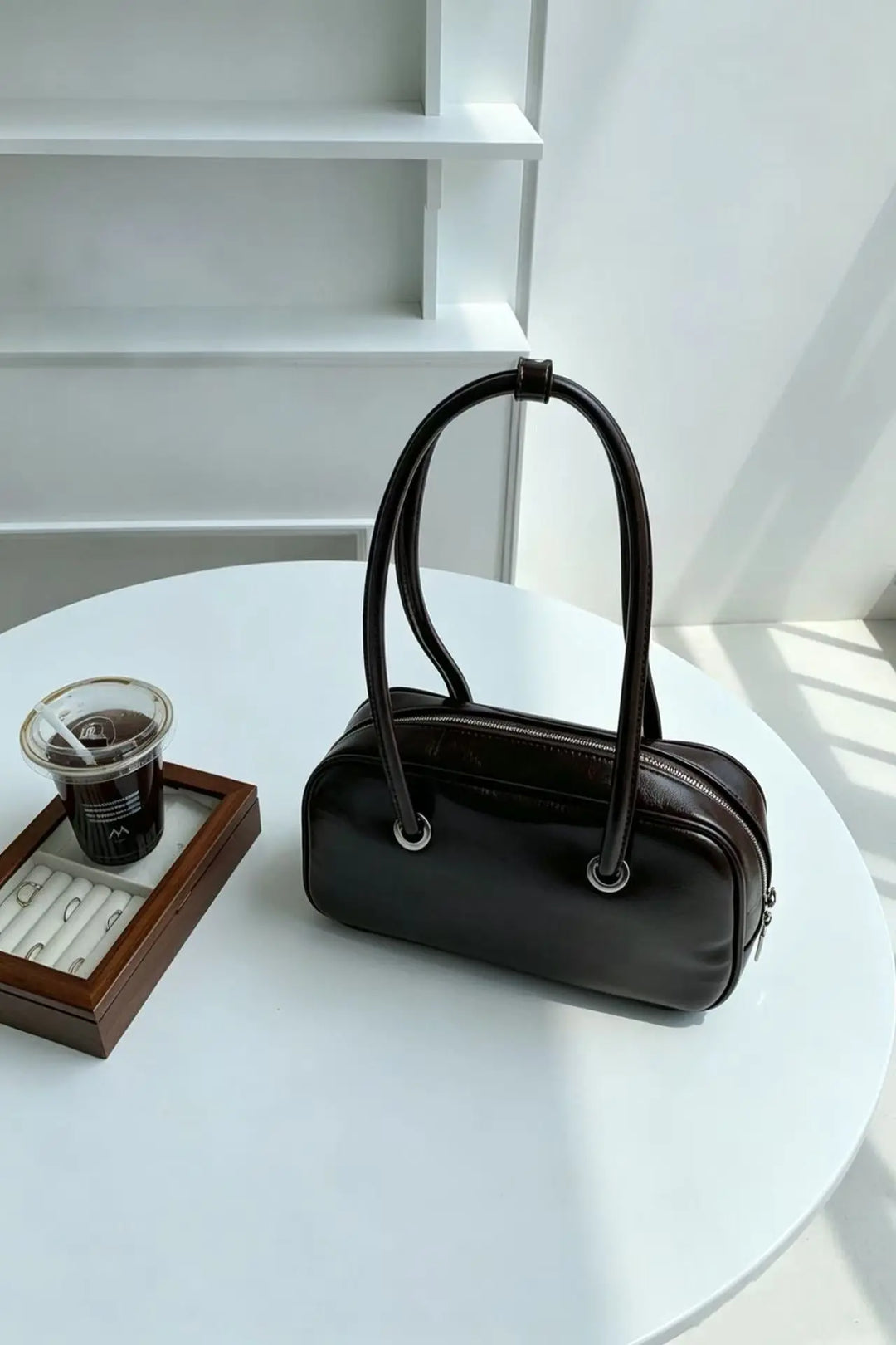 An image of a   B16882 Structured Shoulder Bag by  Mirra Masa