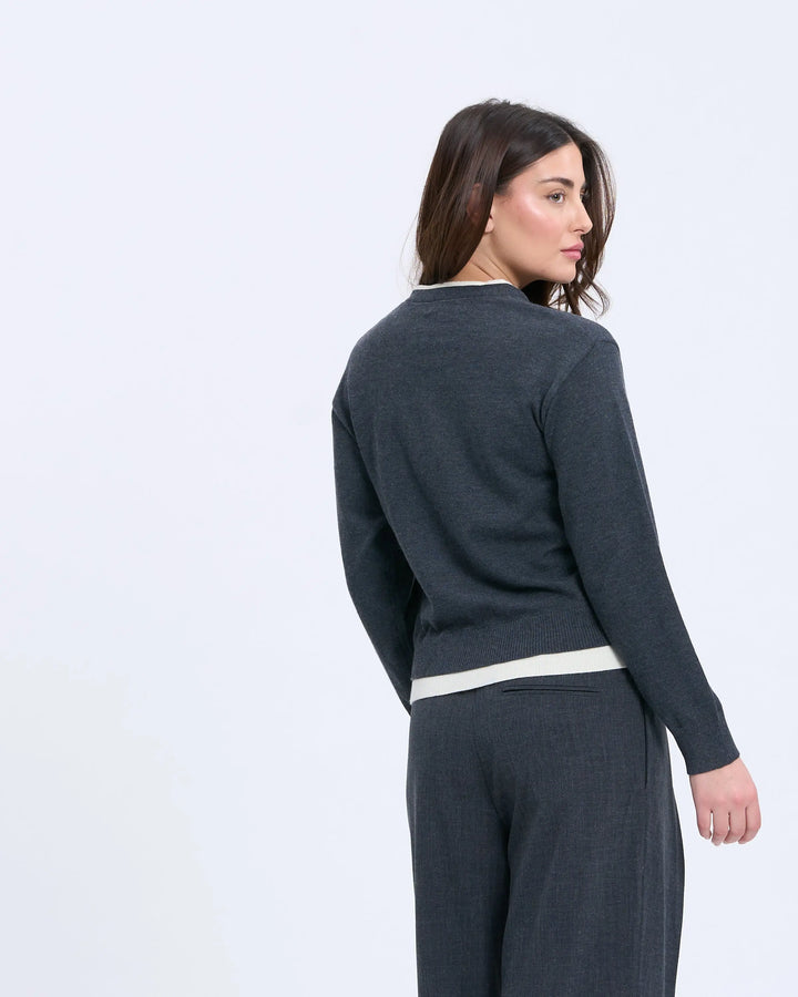 An image of a   B2D80 Layered Cardigan by  Mirra Masa