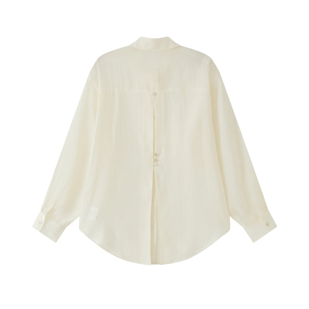 An image of a   BL0S4S6 Tencel Over-Shirt by  Mirra Masa