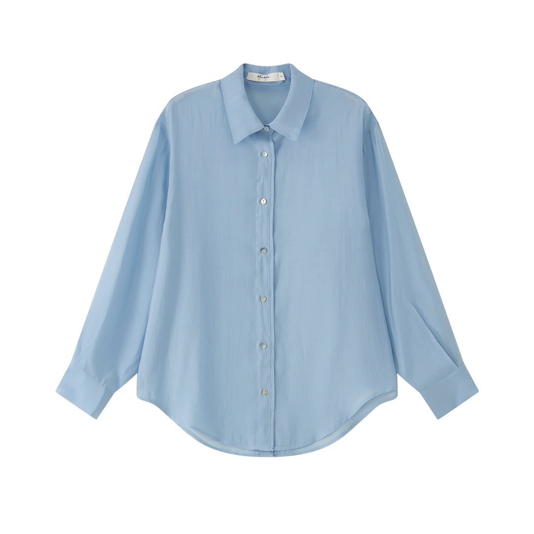 An image of a   BL0S4S6 Tencel Over-Shirt by  Mirra Masa