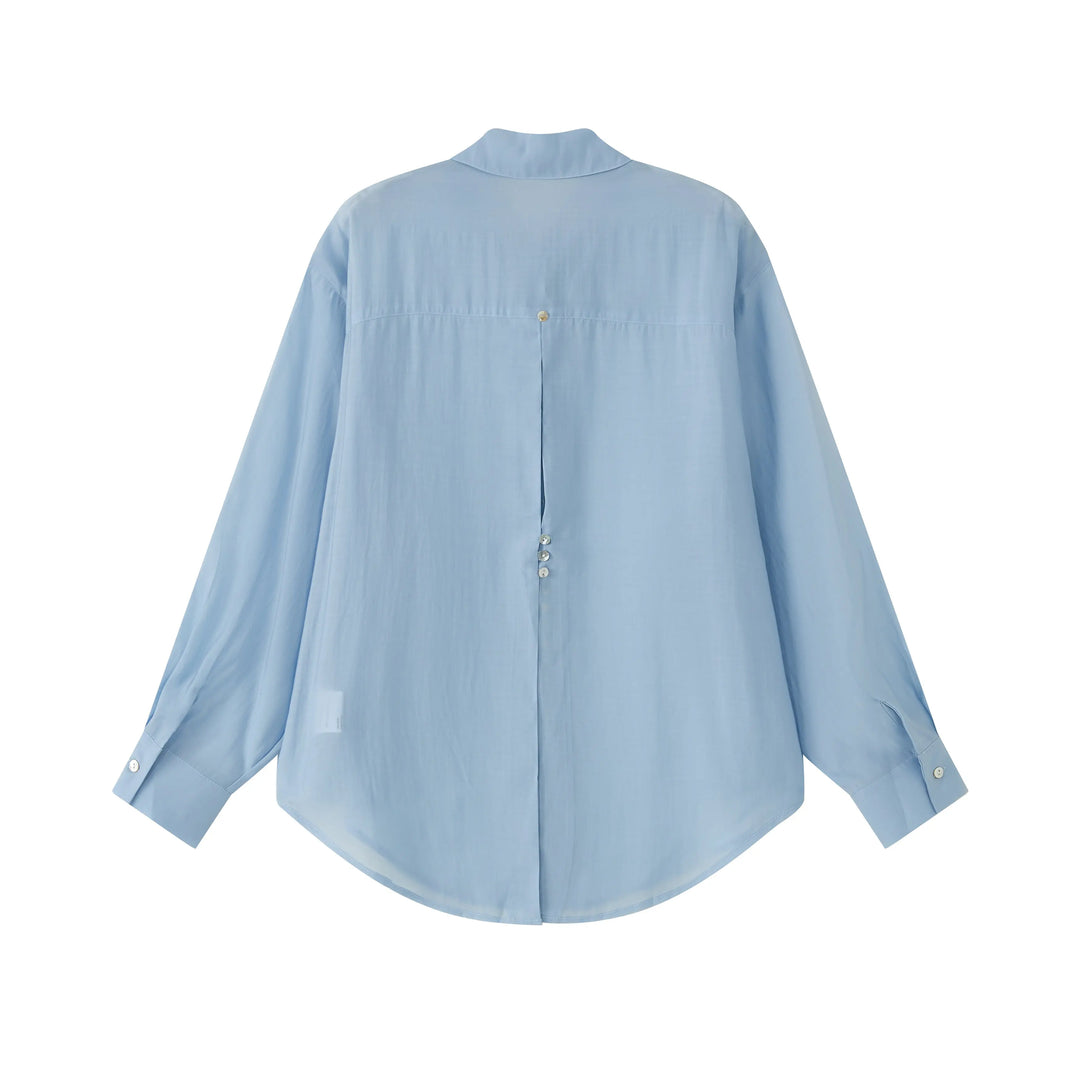 An image of a   BL0S4S6 Tencel Over-Shirt by  Mirra Masa