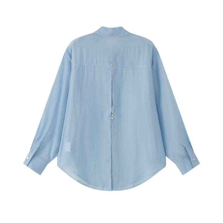 An image of a   BL0S4S6 Tencel Over-Shirt by  Mirra Masa
