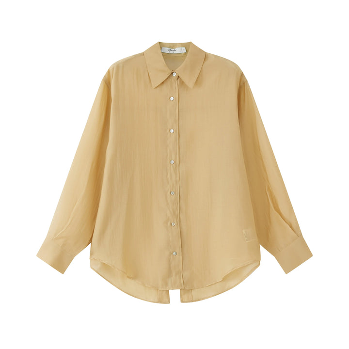 An image of a   BL0S4S6 Tencel Over-Shirt by  Mirra Masa