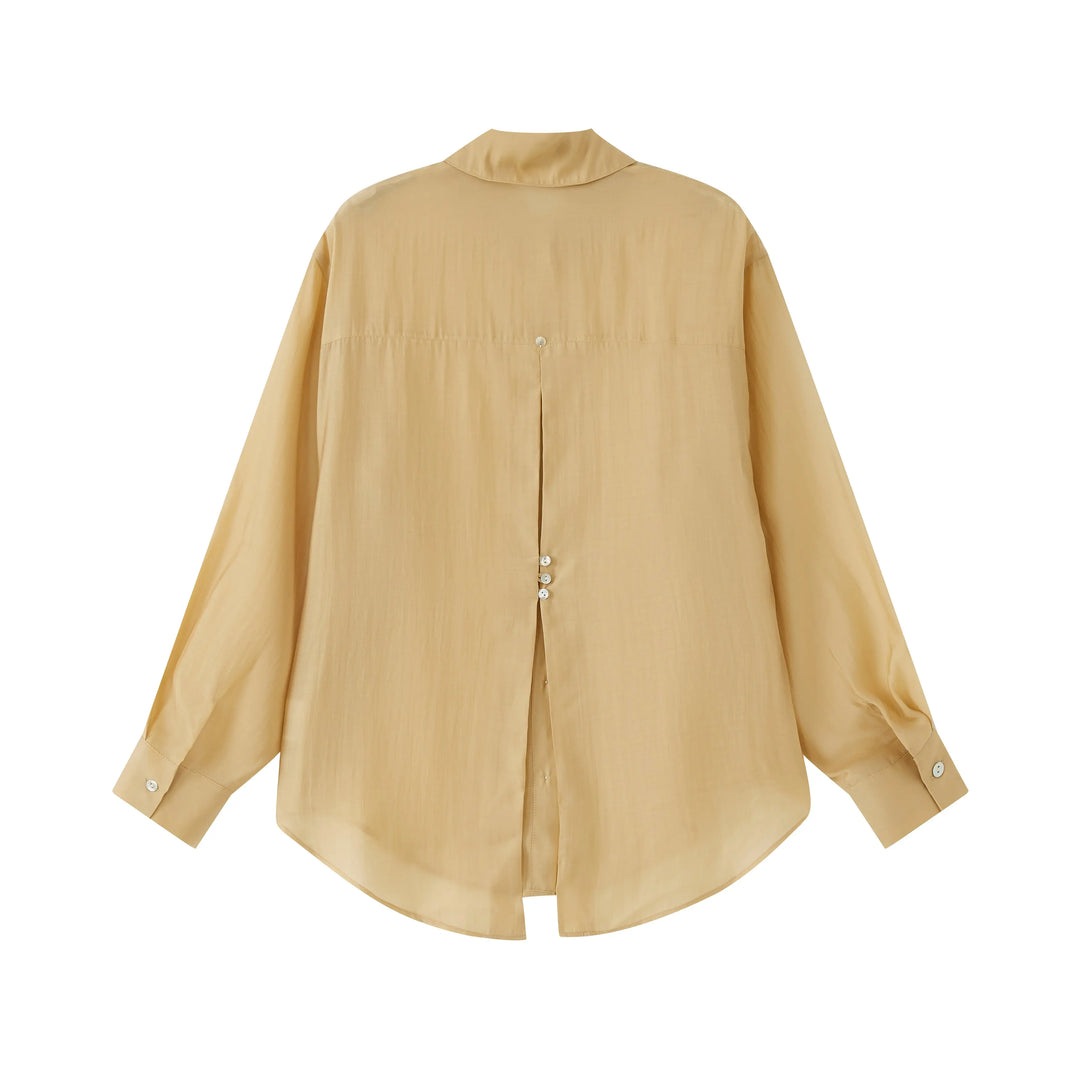 An image of a   BL0S4S6 Tencel Over-Shirt by  Mirra Masa