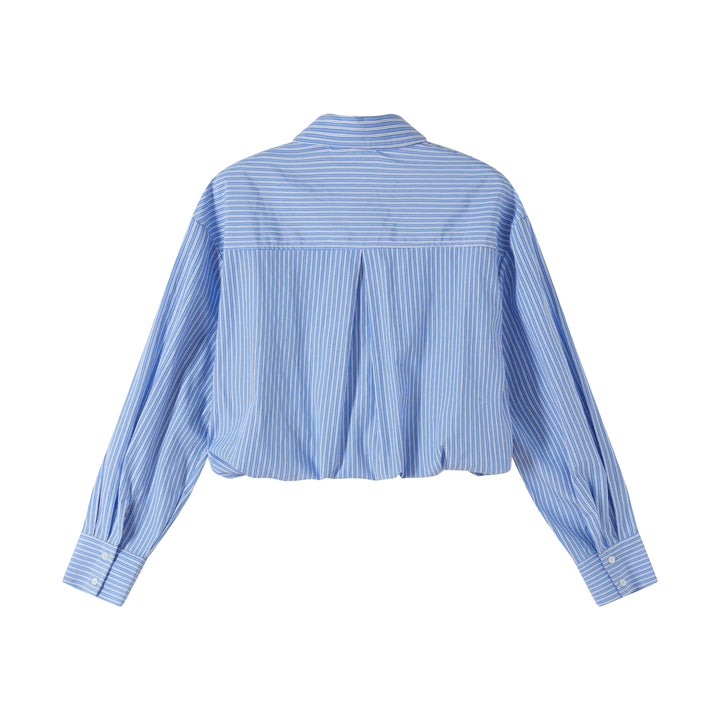 An image of a   BL5Z0M6 Cropped and Tucked Shirt by  Mirra Masa