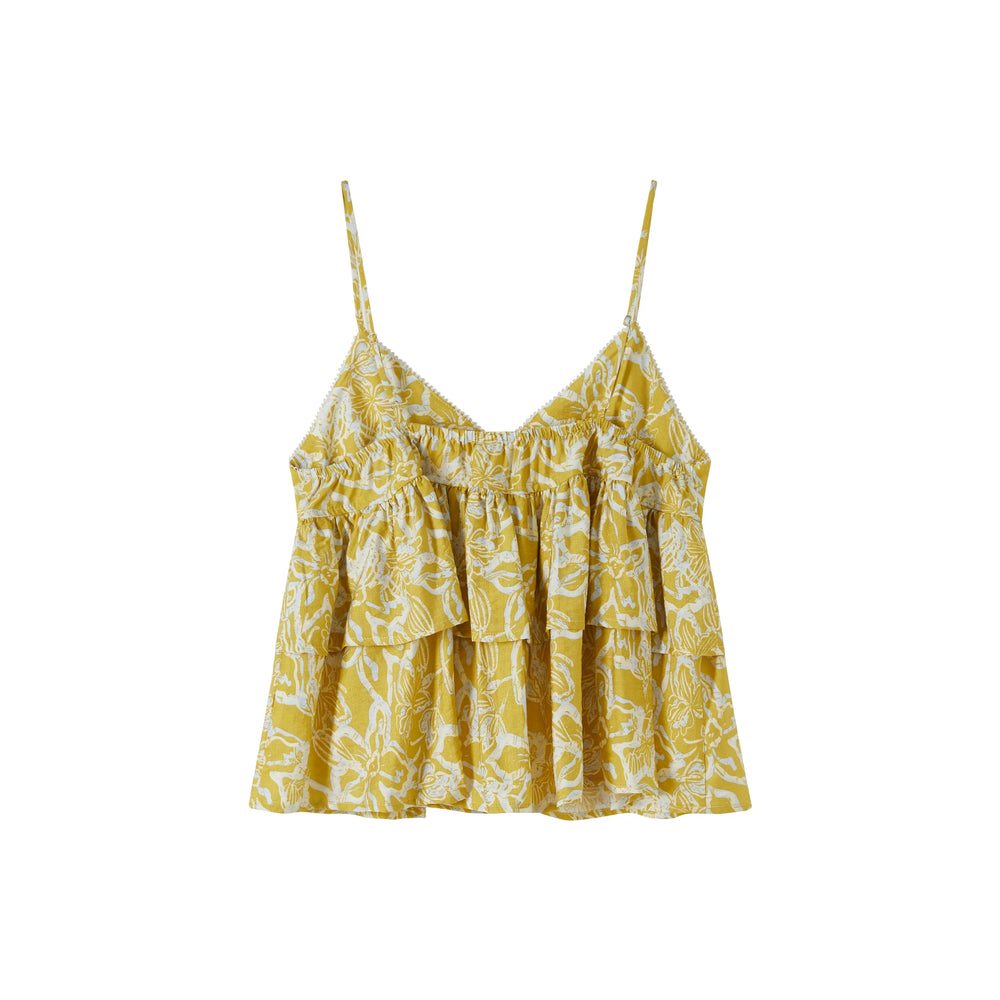 An image of a   CM36UM6 Ruffled Cami Top by  Mirra Masa