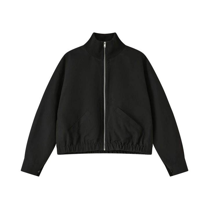 An image of a  Black-Medium CT6S1S6 Funnel-Neck Full-Zip Jacket by  Mirra Masa