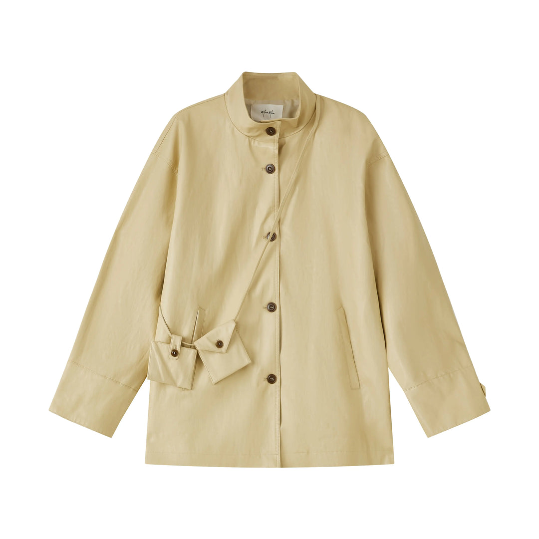 An image of a   CTM59S6 Vegan Leather Jacket by  Mirra Masa