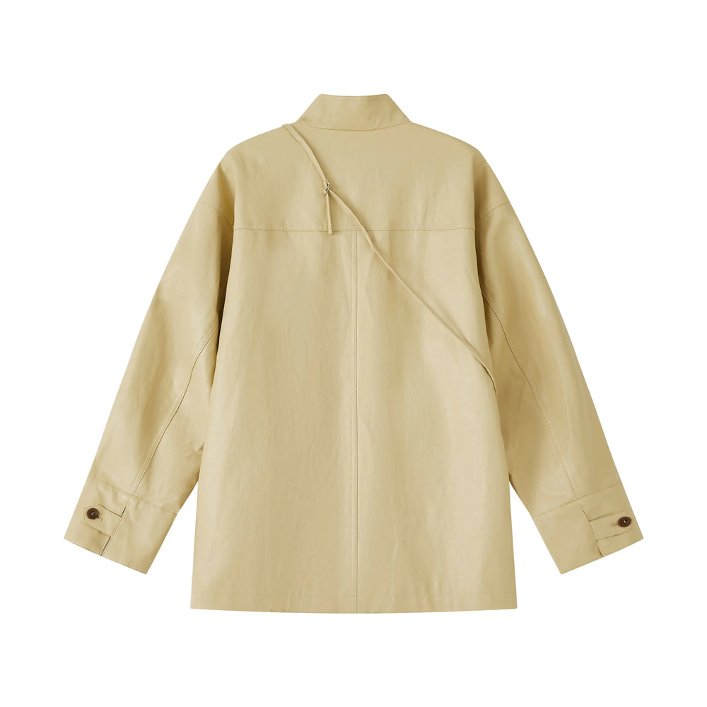 An image of a   CTM59S6 Vegan Leather Jacket by  Mirra Masa