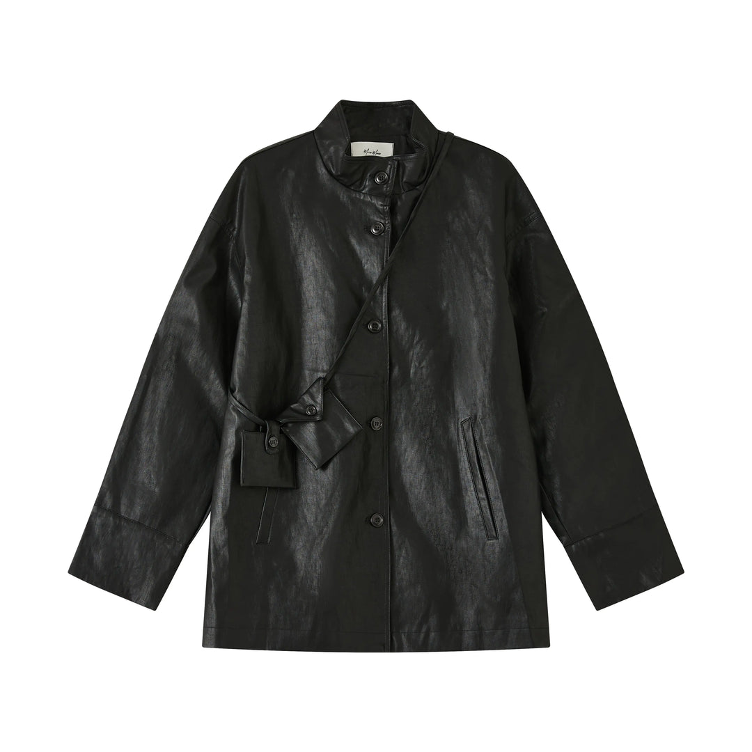 An image of a   CTM59S6 Vegan Leather Jacket by  Mirra Masa
