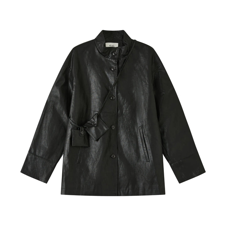 An image of a   CTM59S6 Vegan Leather Jacket by  Mirra Masa