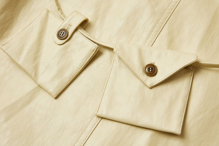 An image of a   CTM59S6 Vegan Leather Jacket by  Mirra Masa