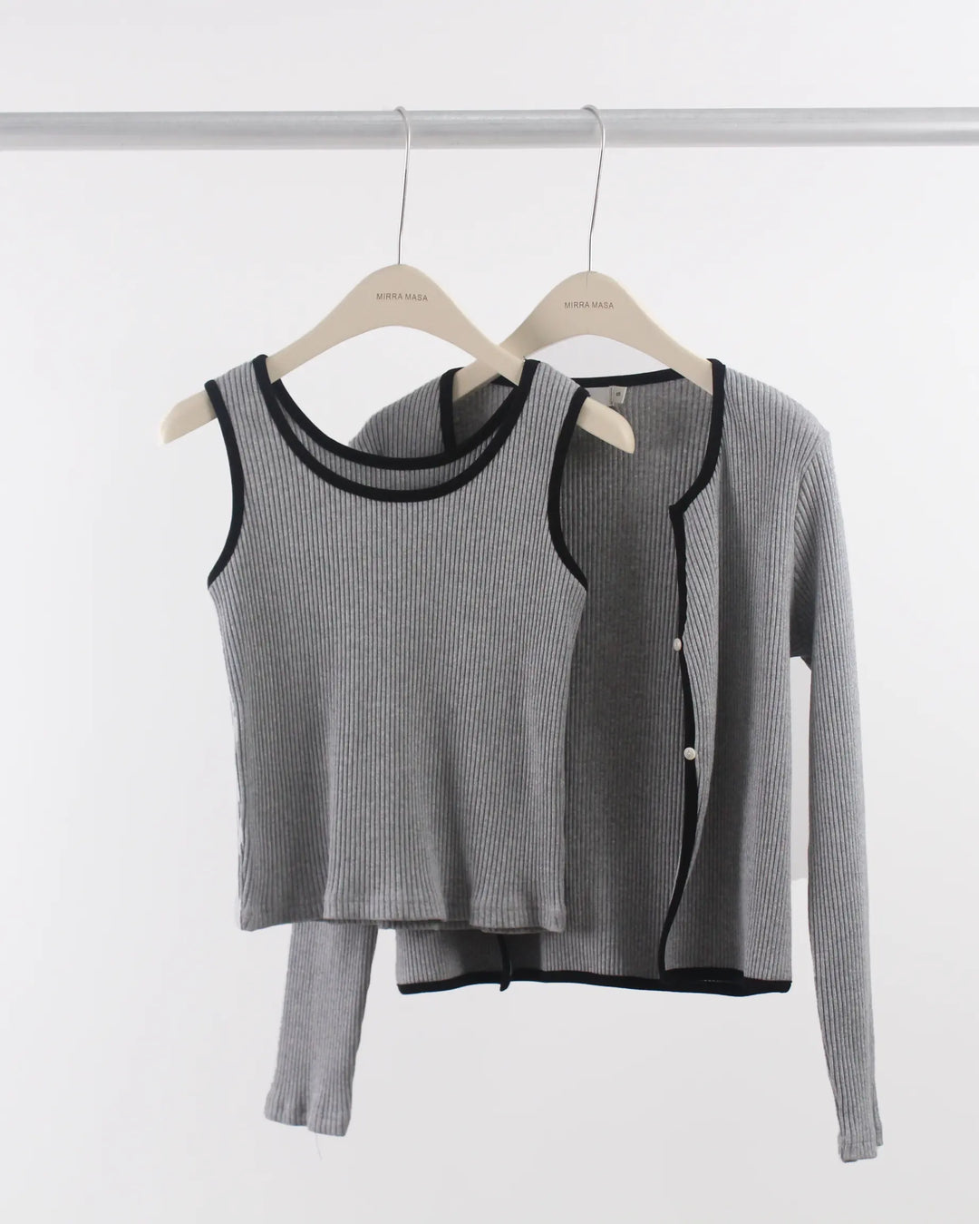 An image of a   S0587 Tank Top/Cardigan Set by  Mirra Masa
