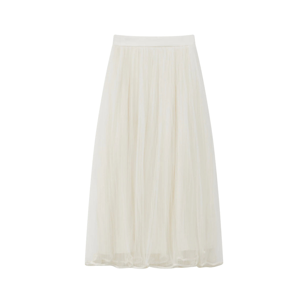 An image of a   D6267 Shimmer Midi Skirt by  Mirra Masa