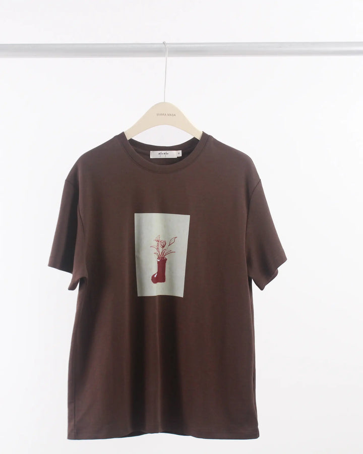 An image of a  Khaki-Medium D6615 Graphic T-Shirt by  Mirra Masa