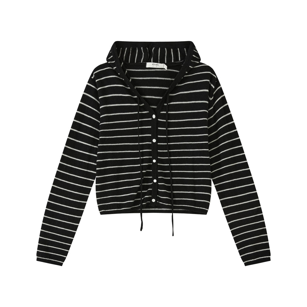 An image of a   HD6I5S6 Wool Blend Sheer Hoodie by  Mirra Masa