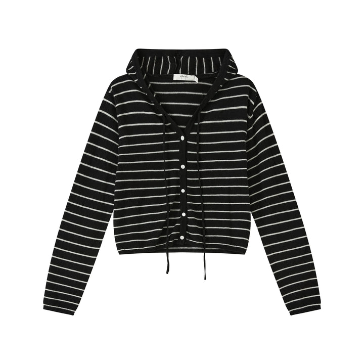 An image of a   HD6I5S6 Wool Blend Sheer Hoodie by  Mirra Masa