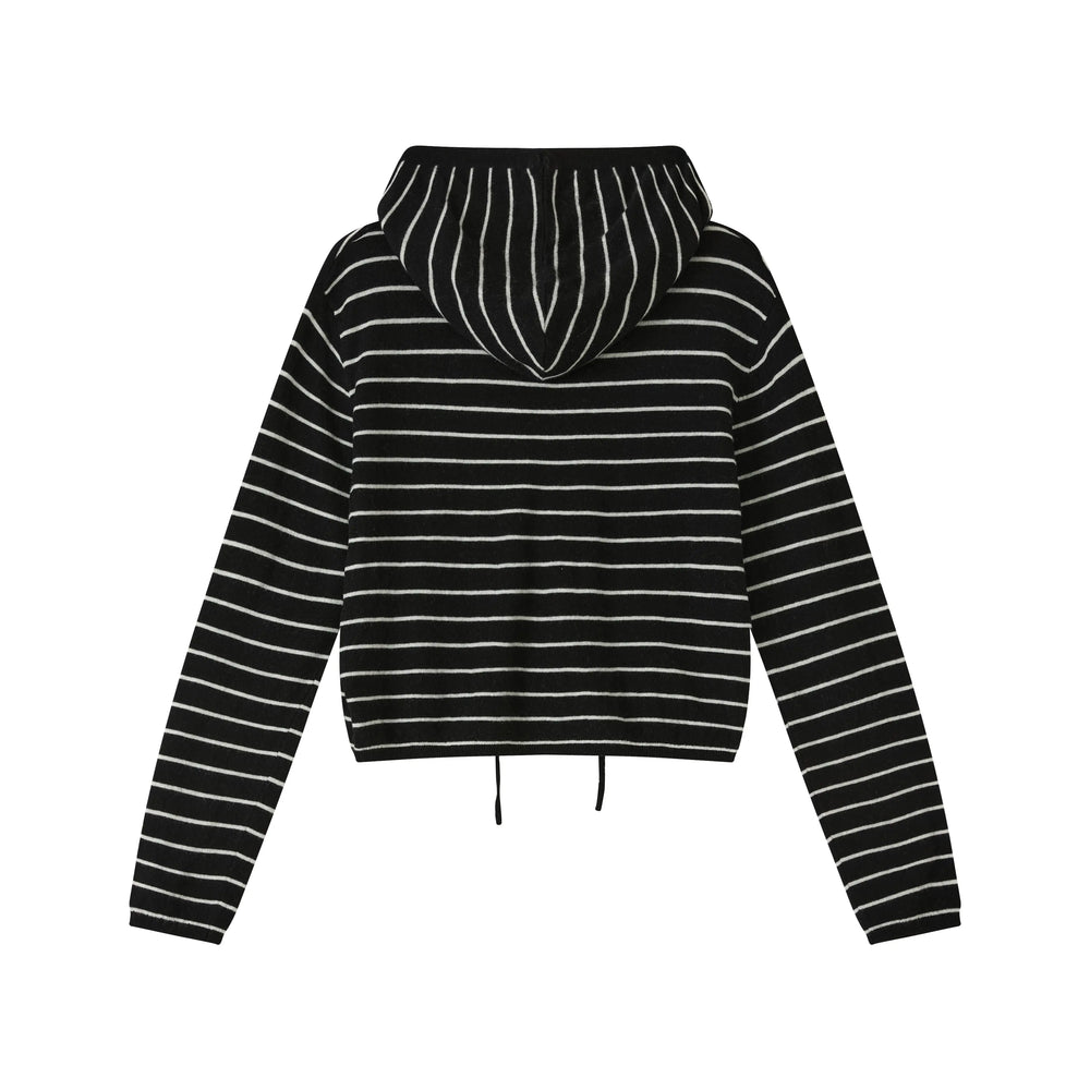 An image of a   HD6I5S6 Wool Blend Sheer Hoodie by  Mirra Masa