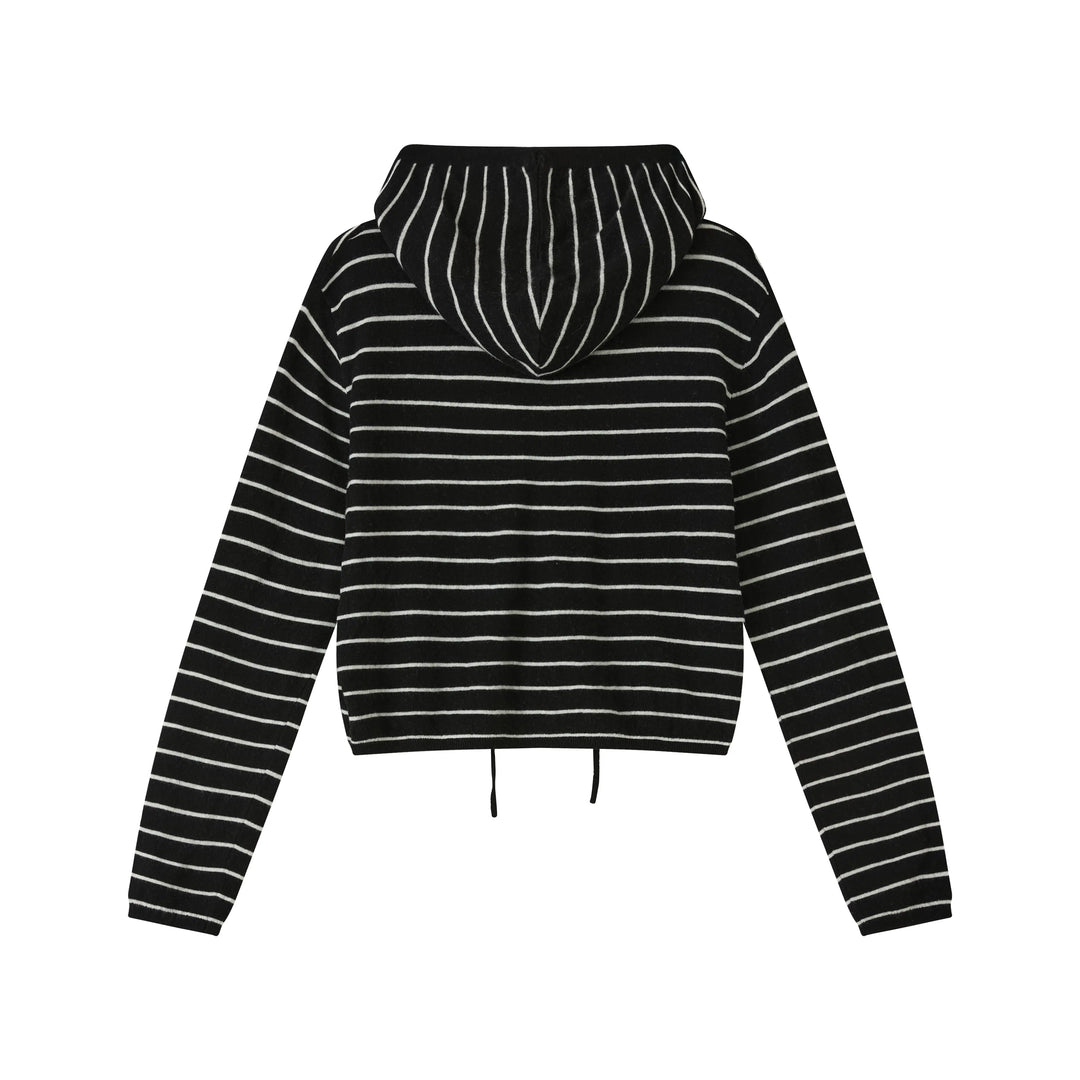 An image of a   HD6I5S6 Wool Blend Sheer Hoodie by  Mirra Masa