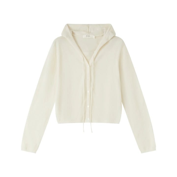 An image of a   HD6I5S6 Wool Blend Sheer Hoodie by  Mirra Masa
