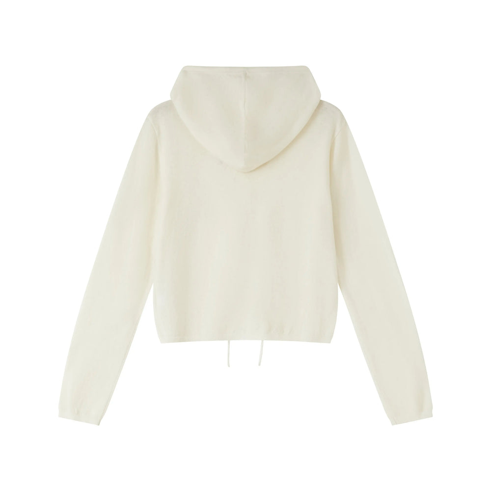 An image of a   HD6I5S6 Wool Blend Sheer Hoodie by  Mirra Masa