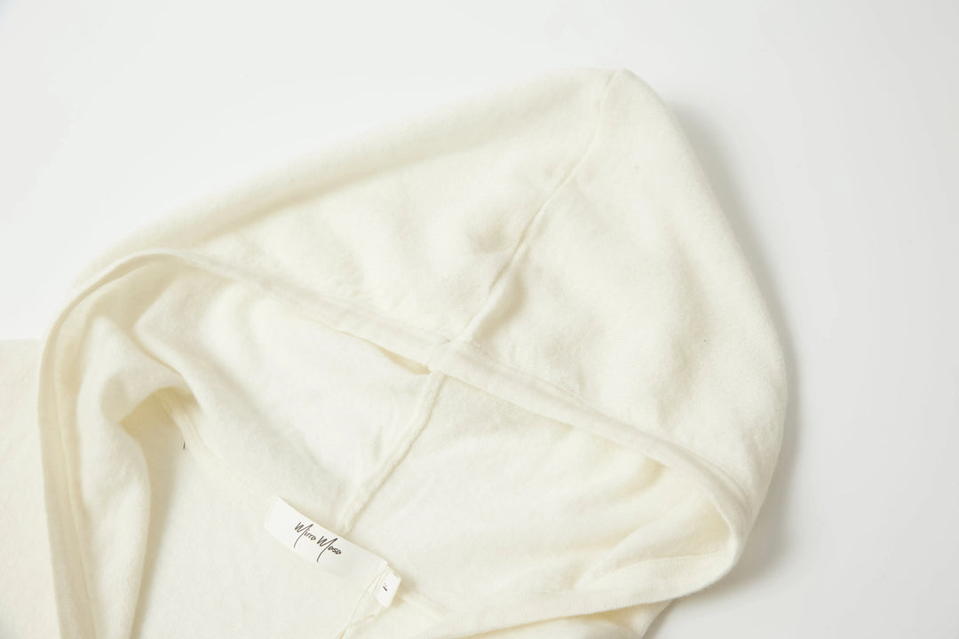 An image of a   HD6I5S6 Wool Blend Sheer Hoodie by  Mirra Masa