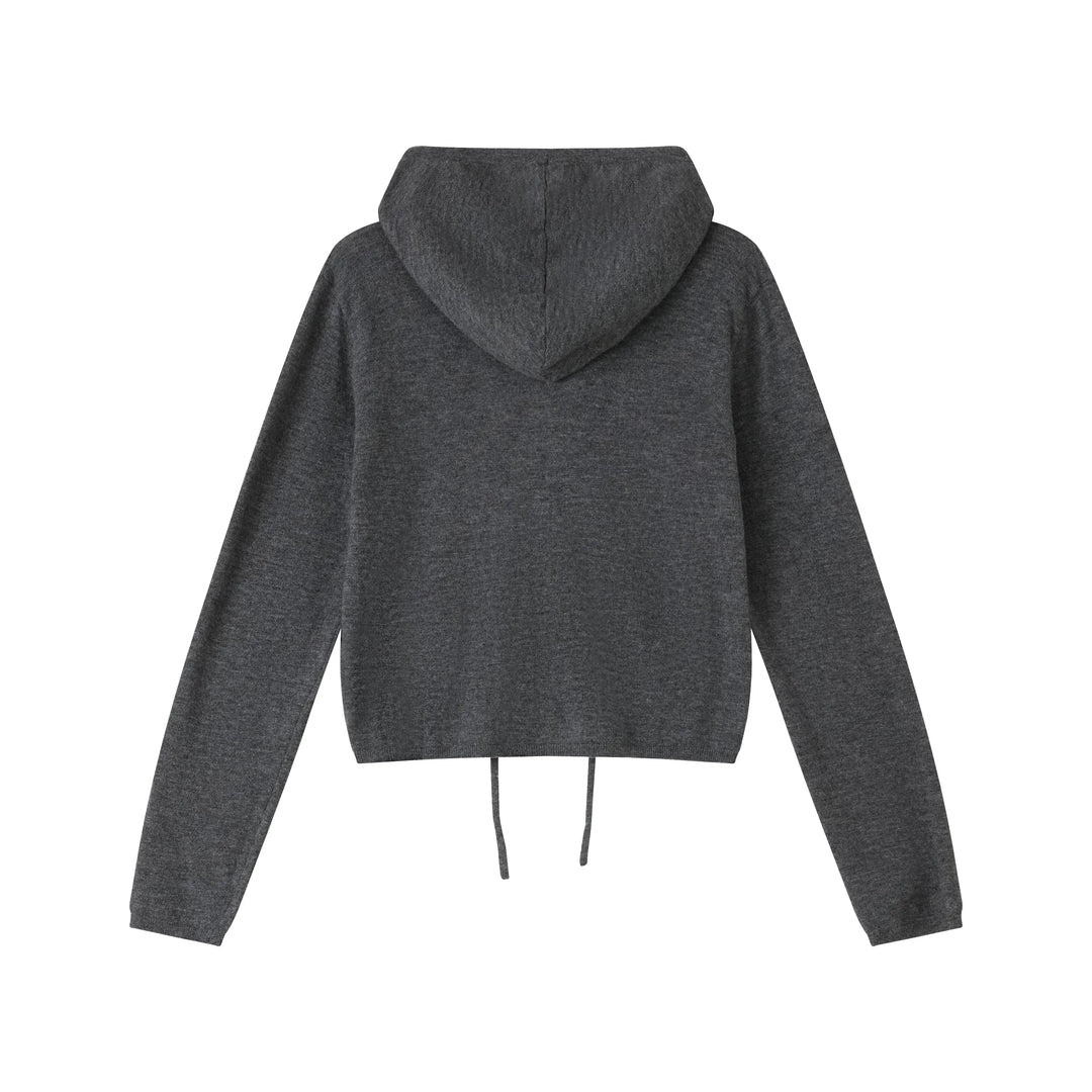 An image of a   HD6I5S6 Wool Blend Sheer Hoodie by  Mirra Masa