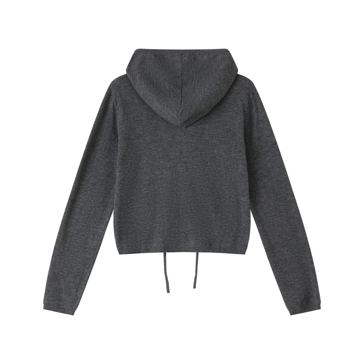 An image of a   HD6I5S6 Wool Blend Sheer Hoodie by  Mirra Masa