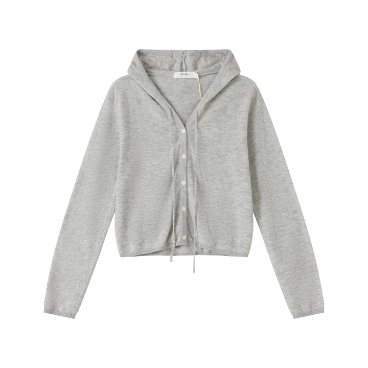 An image of a   HD6I5S6 Wool Blend Sheer Hoodie by  Mirra Masa