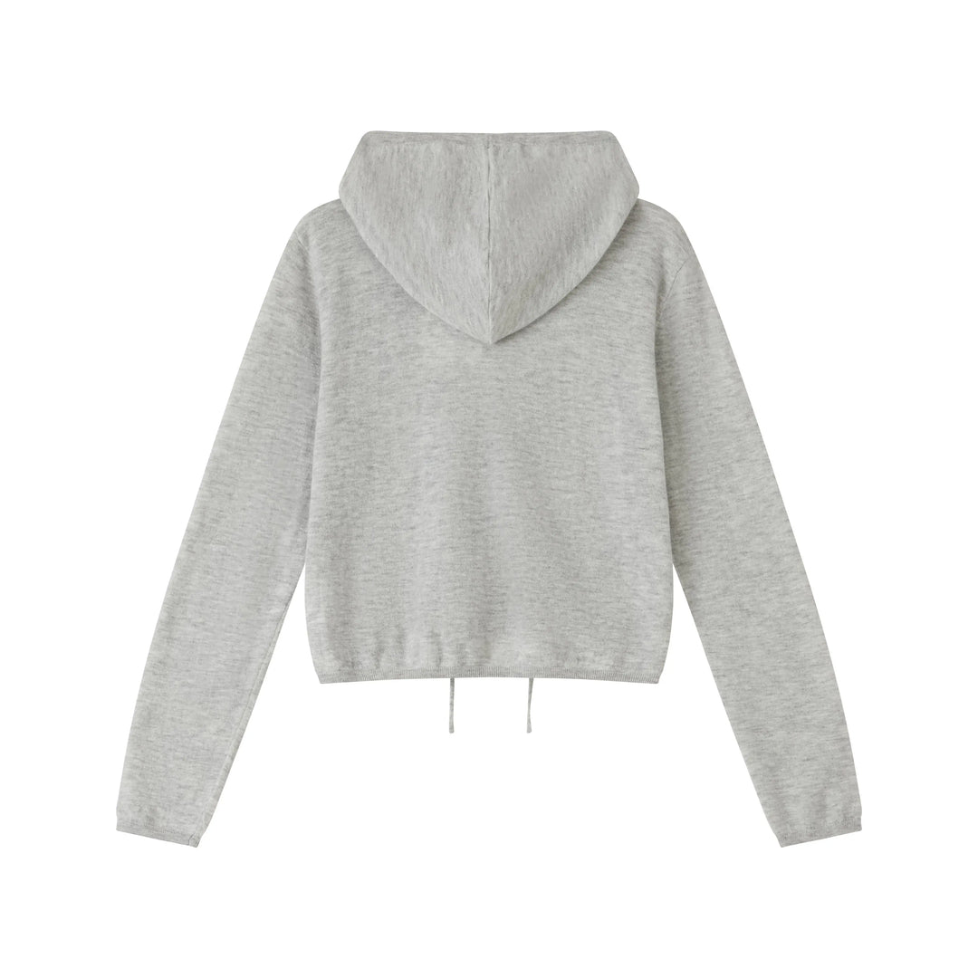 An image of a   HD6I5S6 Wool Blend Sheer Hoodie by  Mirra Masa
