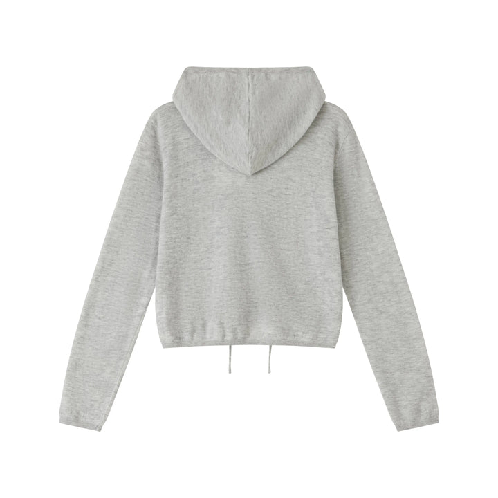 An image of a   HD6I5S6 Wool Blend Sheer Hoodie by  Mirra Masa