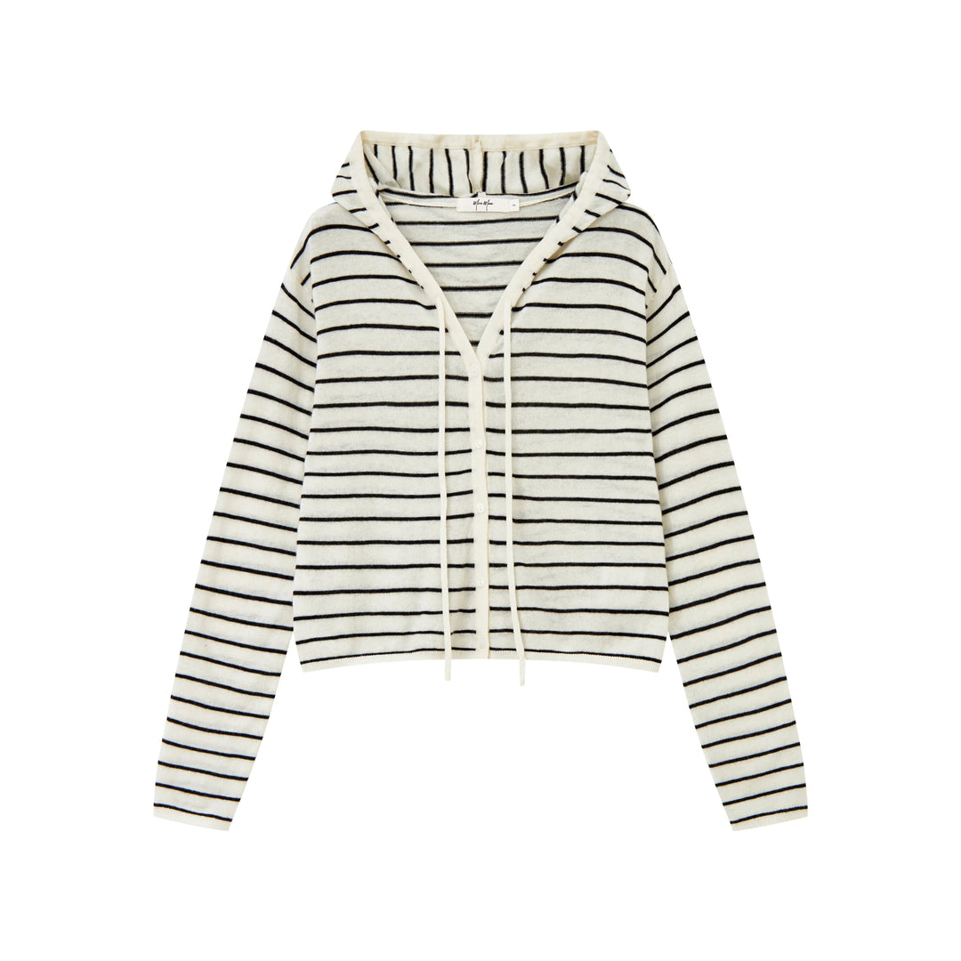 An image of a   HD6I5S6 Wool Blend Sheer Hoodie by  Mirra Masa